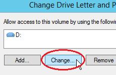 In Disk Management right-click the optical drive and from the shortcut menu select Change Drive Letter and Path: 18.