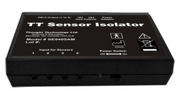INTERFACING WITH 3 RD PARTY DATA ACQUISITION SYSTEM Recommended Connectivity for Electrical Safety Thought Technology recommends the use of TT Sensor Isolator SE9405AM when interfacing client