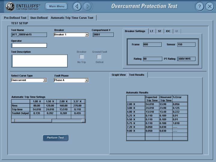 Test Results The Test Results tab will be enabled when all the test points are tested. The test kit will display the Expected, Observed, and the % error in the table.