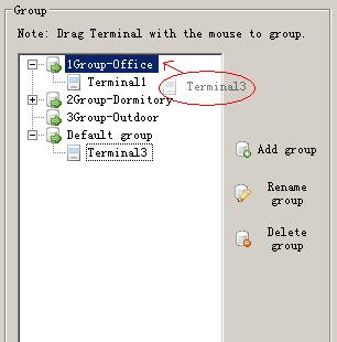 To assign certain terminals to specific group, select them from the default group and drag them to the desired group (e.g. Office) 4) Select Basic Setting window as shown in the following figure.