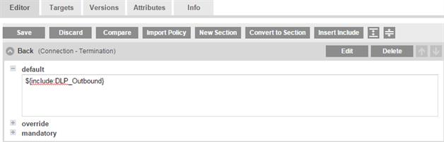6. From the available policy fragments, select the CPL fragment, URL list, or category list to include. 7. Click OK.