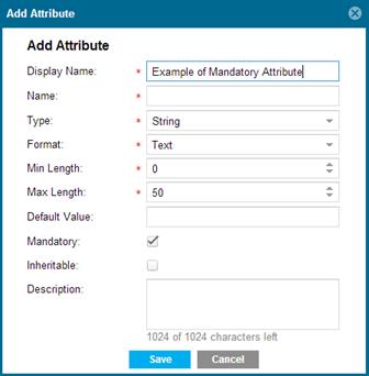 Mandatory Attributes Attributes are metadata that you can apply to objects. Nothing changes to the existing devices, device groups, policy, or scripts when an attribute is marked mandatory.