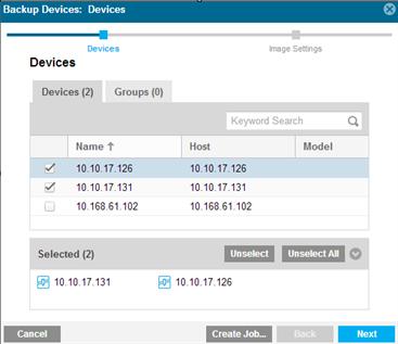 Back Up Device Configurations Management Center allows you to initiate and automate the configuration backup of supported devices.