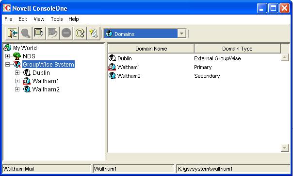 The external domain represents a domain in the other GroupWise system and provides the medium through which you define the link to the other system.