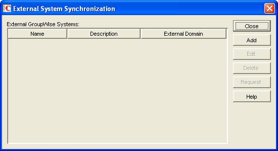 6 6Synchronizing External GroupWise Systems The External System Synchronization feature lets you automatically synchronize information between your system and an external GroupWise system connected
