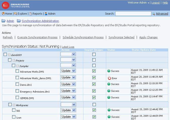 ADMINISTRATOR S REFERENCE > ADMINISTRATIVE TASKS When you select the Schedule Synchronization Process option, a job is created with a built-in schedule of running the synchronization process daily at