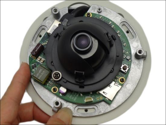 Align the camera screw holes to the