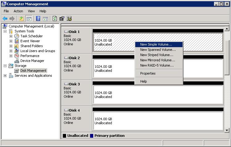 8. SAN Connection Settings Server Connection Setup Disk Settings After initialization is complete, create a file system in a disk with offline status.