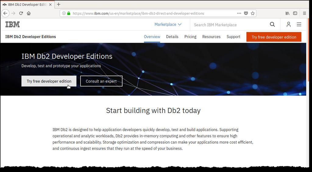 4 Downloading the Db2 Developer Community Edition software (Duration: 5 minutes) Follow these steps to download the Db2 Developer Community Edition software (web page