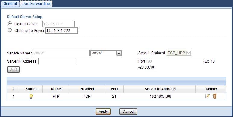 Chapter 8 NAT Figure 31 Network > NAT > Port Forwarding The following table describes the labels in this screen.
