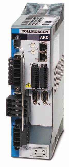 STO Enable IEC 61508 SIL2 X12 / X13 CANopen (CiA certified) X11 Service Channel Modbus/TCP X2 Motor Holding Brake (Cable Clamp Option Shown) X5/ X6 Motion Bus EtherCAT SynqNet X3 (4 Pin)