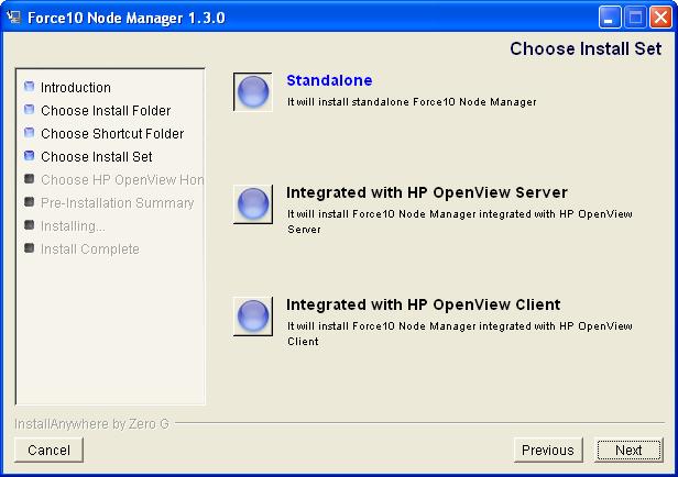 Node Manager Installation Step 7 For Windows: After choosing the shortcut locations, choose the installation type. The available installation types for Windows and UNIX platforms are different.