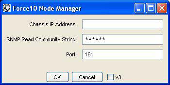 Step 4 Enter the IP address of the chassis you want to view. The SNMP Read Community String defaults to public and Port Number defaults to 161.