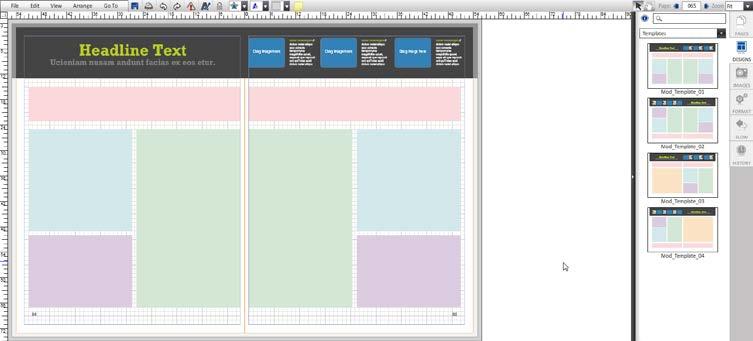 Modular Templates: Under Designs/Modular, select from our four pre-designed