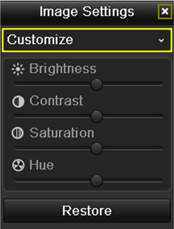 mode to set the image parameters like brightness, contrast,