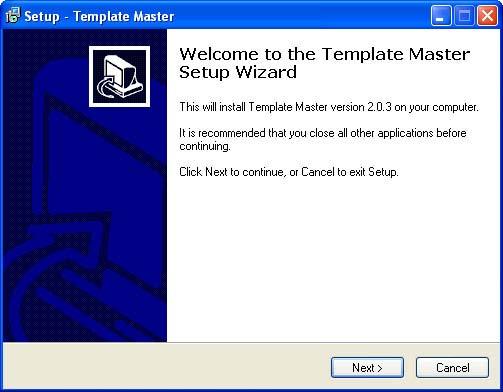 Installing Template Master (Macintosh): 1.
