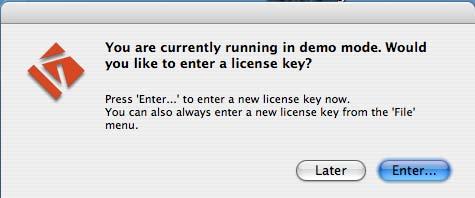 You may choose to try demo mode first, or enter your license key.
