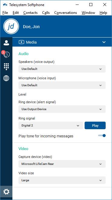 You can right-click the More icon of an active Communications item (icon with three dots) for additional options while a left-click offers additional call management options for this call as well as