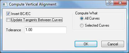 Deleting the existing vertical curves First, let s get rid of the automatic vertical curves from the previous task. 1. Choose Edit Select All. TPC highlights all the curves in the view. 2.