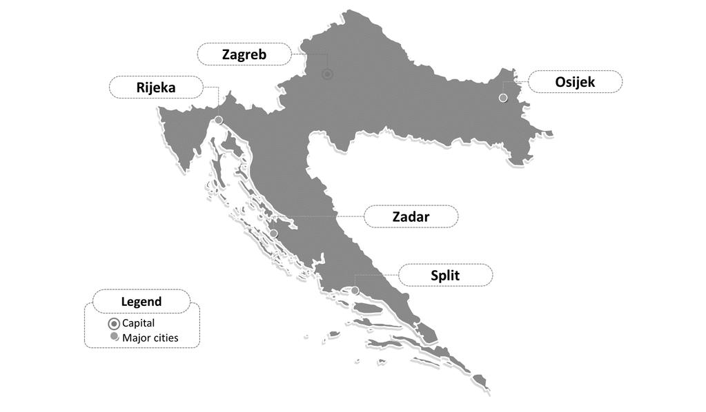 Geographical distribution Rijeka Zagreb