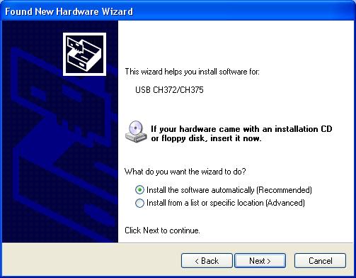 In the new hardware wizard dialog box in Figure 1-15, select the