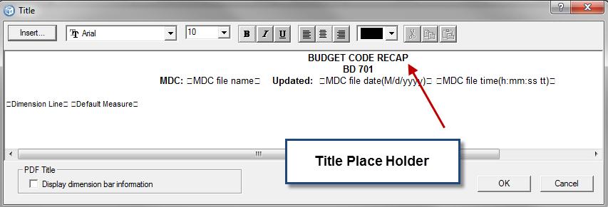 Formatting, Printing and Exporting To close the title box: 11. Click on the OK button. The DSS displays the full default title.