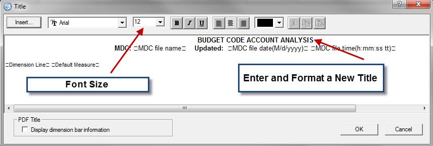Type Budget Code Account Analysis. To format the title: 15. Highlight Budget Code Account Analysis to select it for formatting. 16.