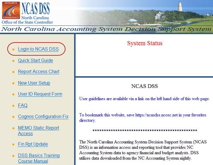 Accessing DSS Data Report Type 1: Static Reports In order to access Static Reports, you must login to the DSS web site first.