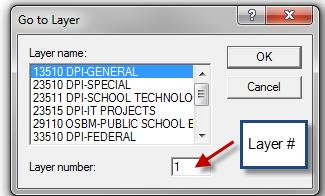 Working with Layers To go to a different layer 8. Double-click on the word layer in the layer area. 9.
