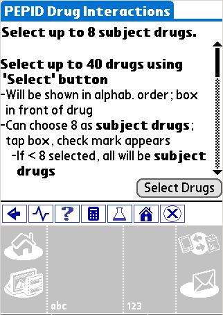 Tap individual selections up to eight drug names 5.