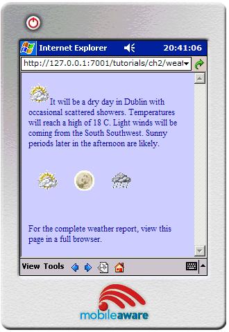 Creating Content for Menu-Driven Browsers Figure 26 weather2.