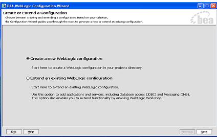 Getting Started Tutorials 1. Launch the BEA WebLogic Configuration wizard from the Windows Start menu.