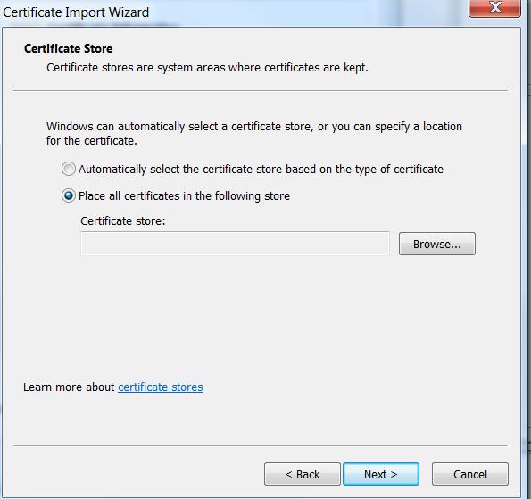 14. Select Place all certificates