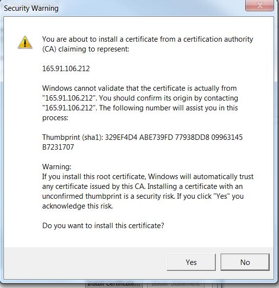 16. Click Next on the Certificate Import Wizard window and then Click