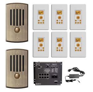 advanced keypads (ISK2) white, hub (ISH1), and power supply (ISPS) and antique brass fi nish door station (ISK3). Wall plate and speakers not included. 6.5 lbs (2.