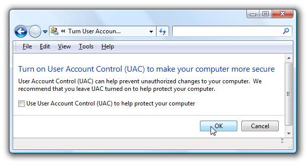 DISCON Specialists Metabuilder User Manual Figure 18: User Account Control Switched Off 4.