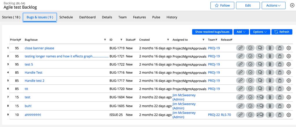 Managing bugs and issues in backlogs Users: All Agile Studio helps you solve the question of where to store and how to manage bugs and issues that are reported during development cycles.
