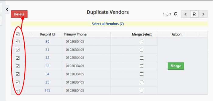 Delete duplicates - Use the check-boxes on the left to select the records you want to delete. Click the 'Delete' button.