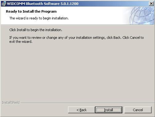 6 To install the driver in the default location, click Next. The Ready to Install the Program screen opens.