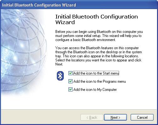 Setting up the Bluetooth software in Windows XP or Windows 2000 To set up the Bluetooth software in Windows XP or Windows 2000: 1 If