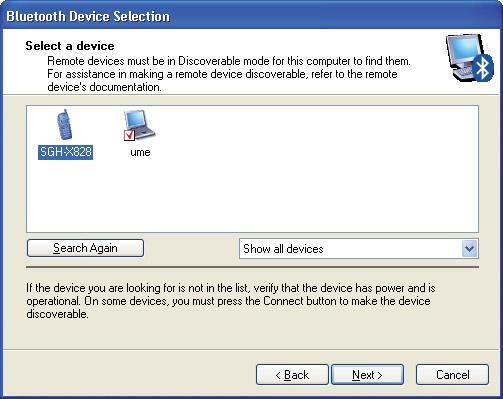 3 Click Add a Bluetooth Device. The Initial Bluetooth Configuration Wizard screen opens.