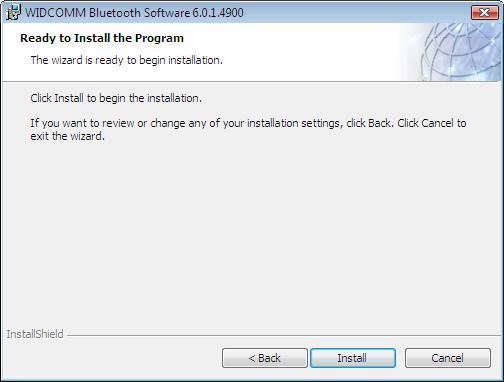 5 To install the driver in the default location, click Next. The Ready to Install the Program screen opens.