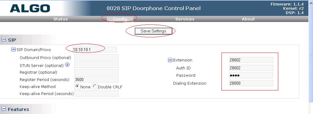 Navigate to the Config tab as shown in Figure 12 below. Under the SIP section, enter the SIP Domain/Proxy value. This is the IP Address of the IPO as explained in Figure 3 above.