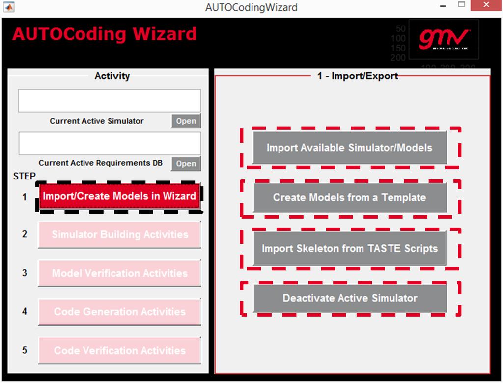 AUTOCoding Wizard Wizard Support for Import/Update Models Import Available Simulator/Model Import an existing Simulink model into the Wizard Create Model from Template Create a new model based on