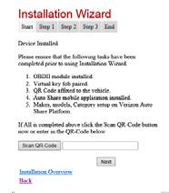 4.1 Installation Wizard The user with the Installer role will need to log into the Verizon Auto Share application on their mobile device, go to menu and choose Installer to