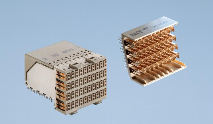 The ERmet ZDplus connector is an enhancement of the ERmet ZD family. This high-speed differential Hard Metric connector system enables data rates of 20 Gbit+.