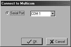3.1 Connecting to Multicom 2000 To establish a connection with the Multicom system, select the Connect to Multicom option from the Tools drop-down menu. See Figure 3-1.