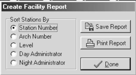 C h a p t e r F o u r 4 Select the desired sort criteria. Select the Save Report option to create a report file, or Print Report option to create a hard copy printout.