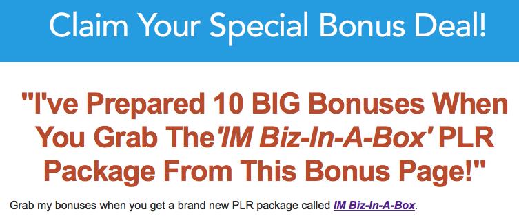 Create a quick bonus page and list all the bonuses that your potential