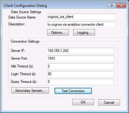 1.3. Configure DSN Using Analytics Connector Client To setup a DSN, you need to pick Senturus Analytics Connector Client from the driver list.